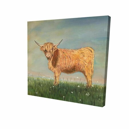FONDO 32 x 32 in. Daisy The Highland Cow-Print on Canvas FO2790959
